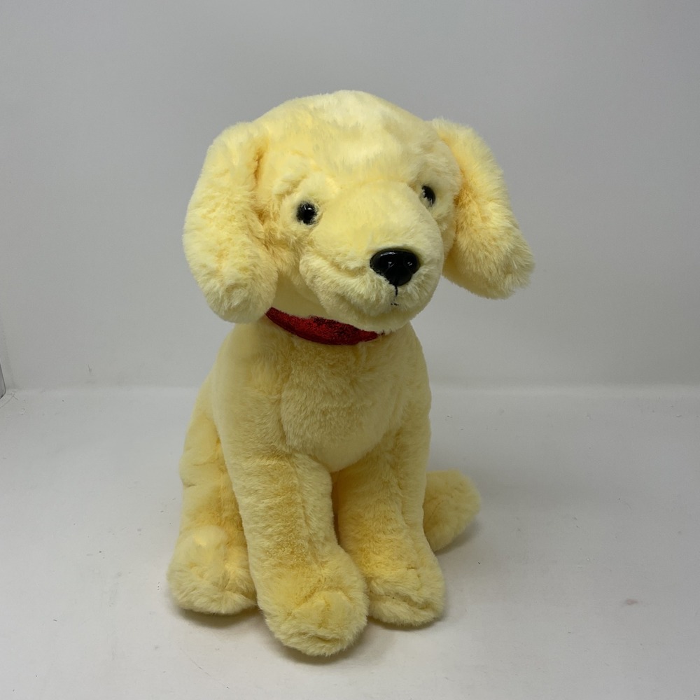 FAO Schwarz Yellow Labrador Retriever Plush Dog Red Glitter Collar Puppy 2022
